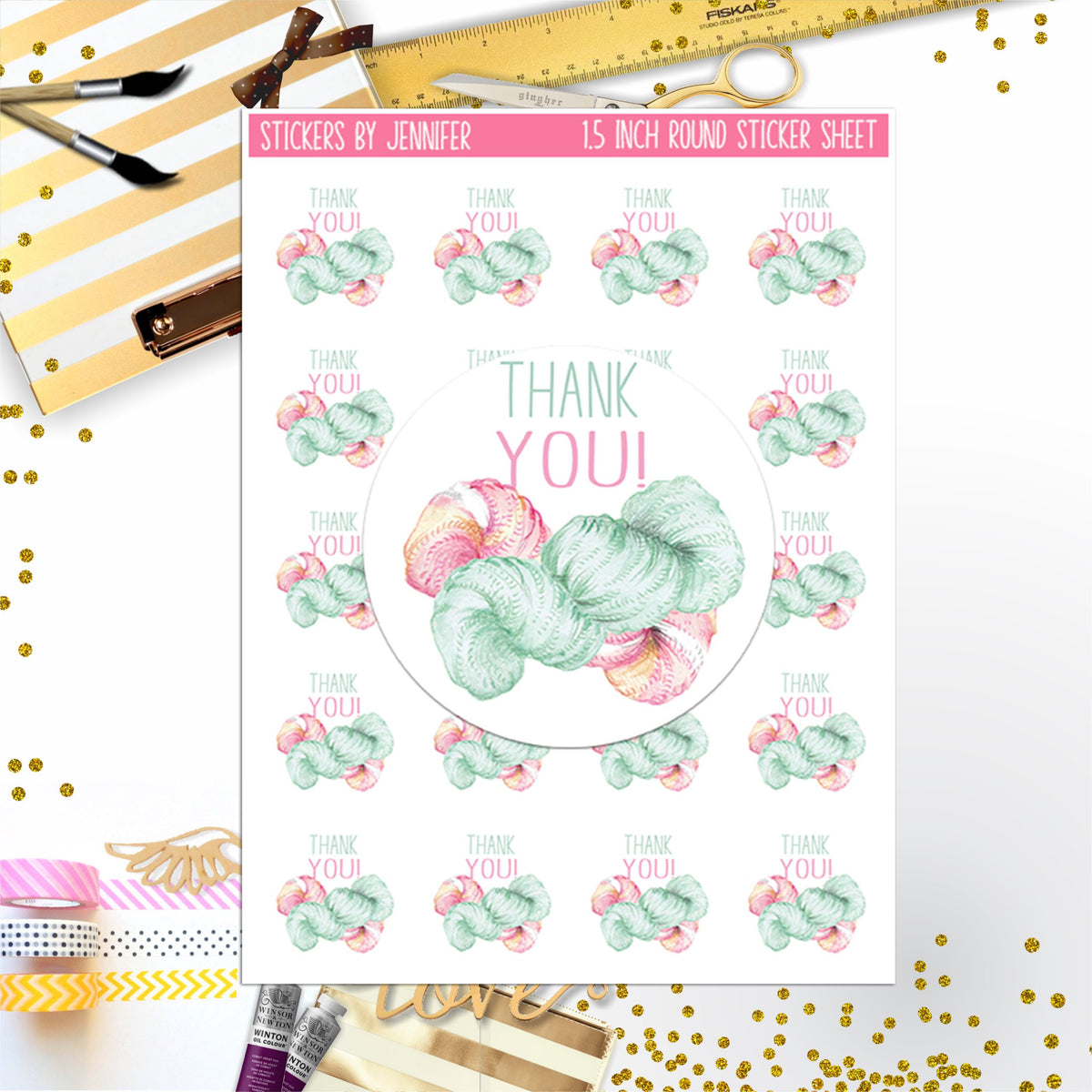 Thank You, Small Business Stickers, Circle Stickers, Stationary Stickers, Functional Planner Stickers, Envelope Stickers