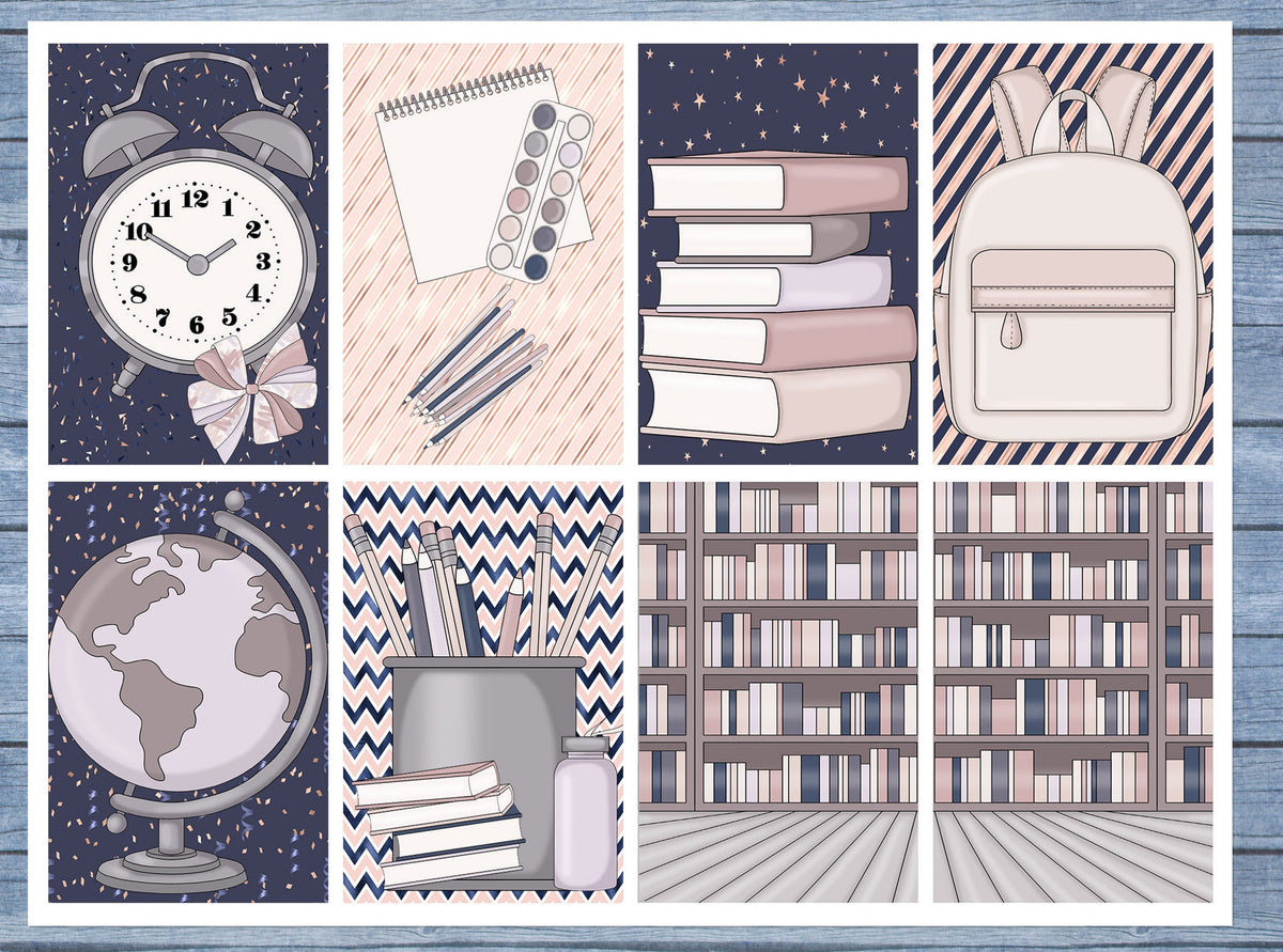 Study Full Box Planner Stickers, Big Happy Planner, Erin Condren, Classic Happy Planner