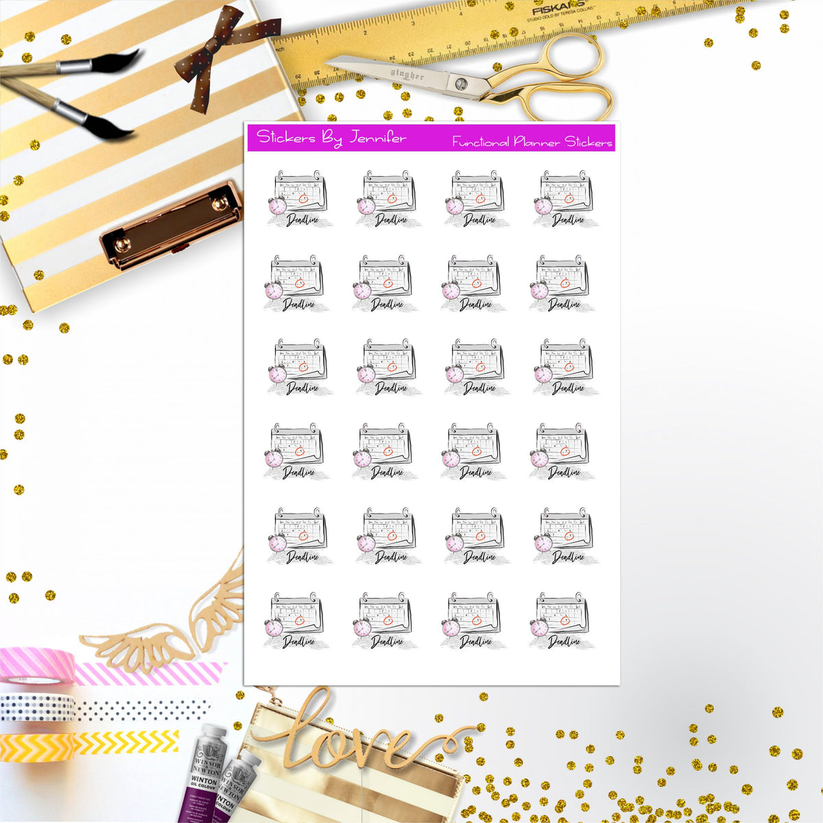 Deadline Stickers, Planner Stickers, Journal Stickers, Functional Planner Stickers, Stationary Stickers
