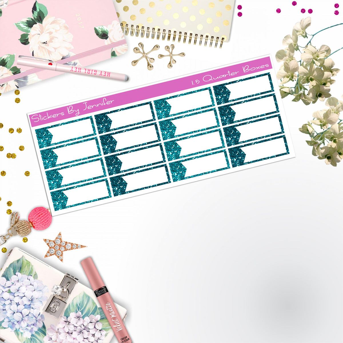 Quarter Boxes 010 Planner Stickers, Journal Stickers, Functional Planner Stickers, Stationary Stickers