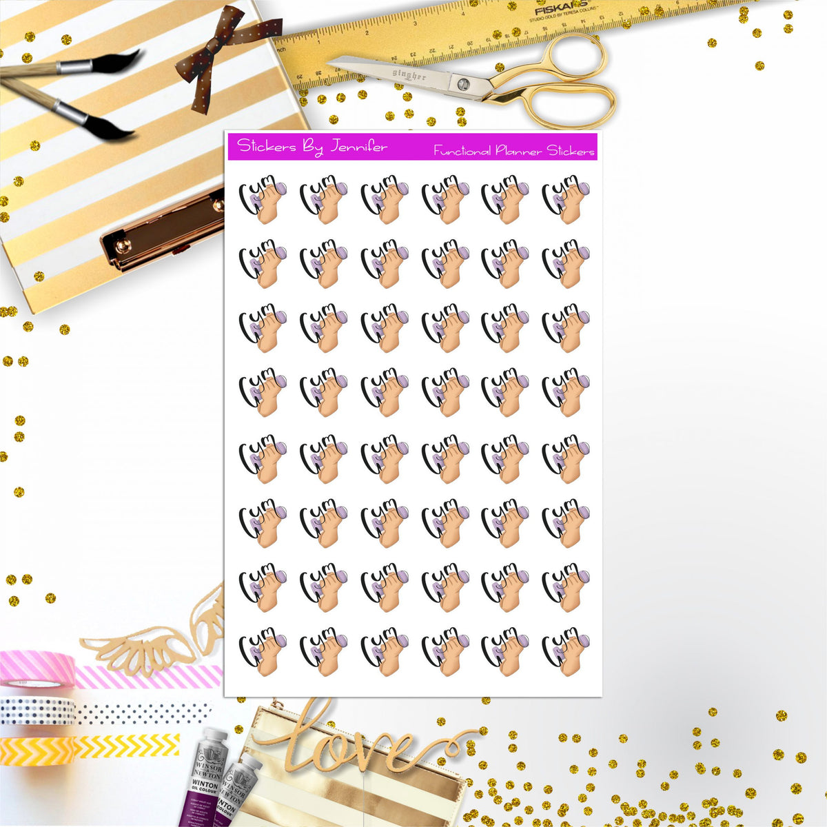 Gym Icon Stickers, Planner Stickers, Journal Stickers, Functional Planner Stickers, Stationary Stickers