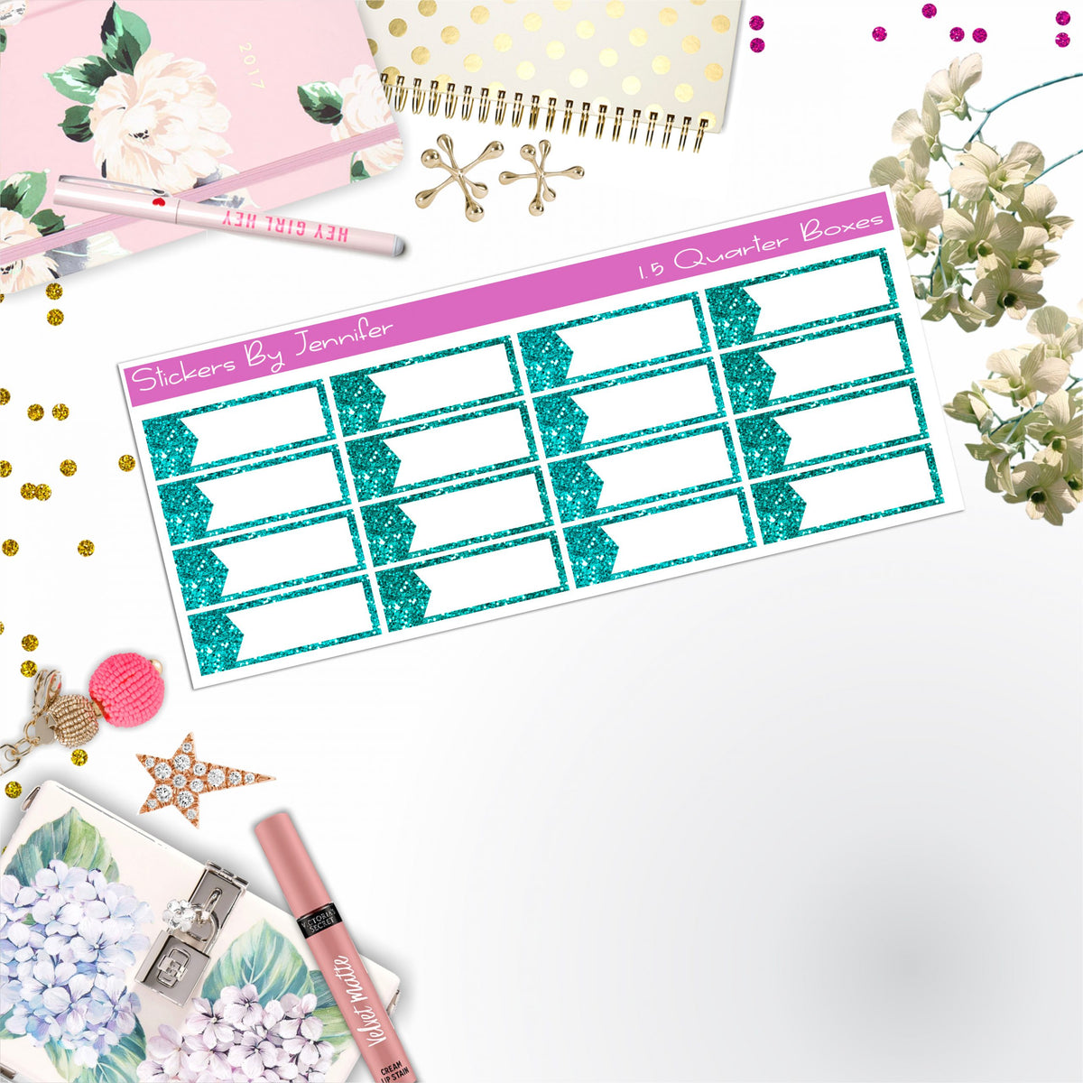 Quarter Boxes 011 Planner Stickers, Journal Stickers, Functional Planner Stickers, Stationary Stickers