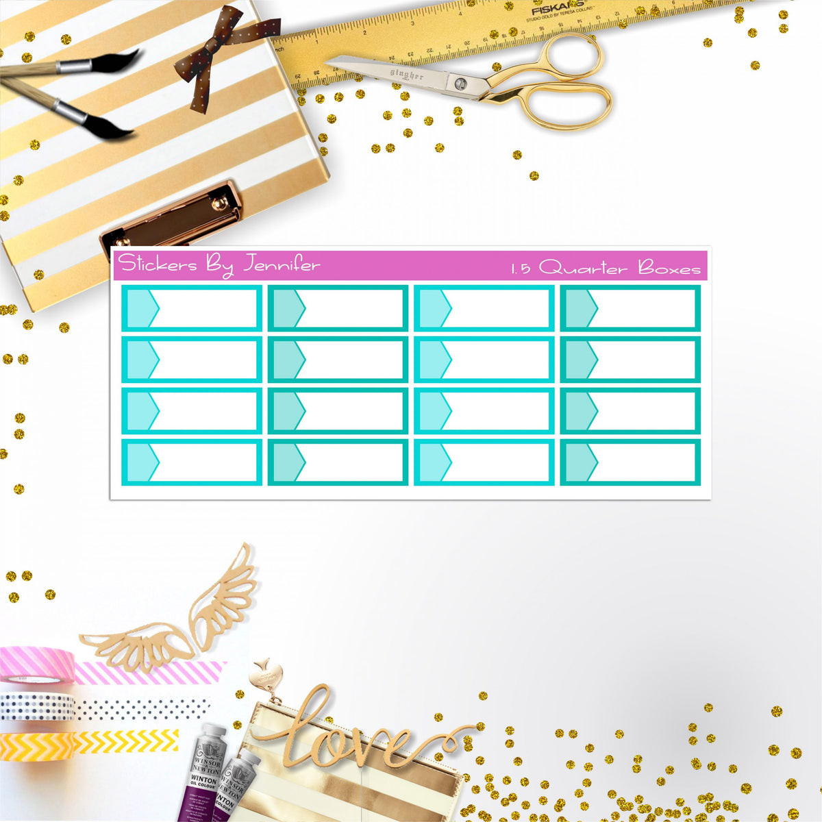 Quarter Boxes 011 Planner Stickers, Journal Stickers, Functional Planner Stickers, Stationary Stickers