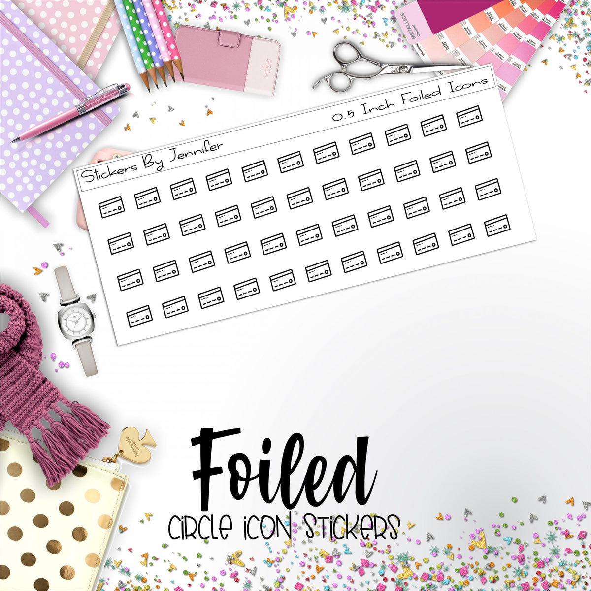 Credit Card P-112 Functional Icons Sticker Sheet