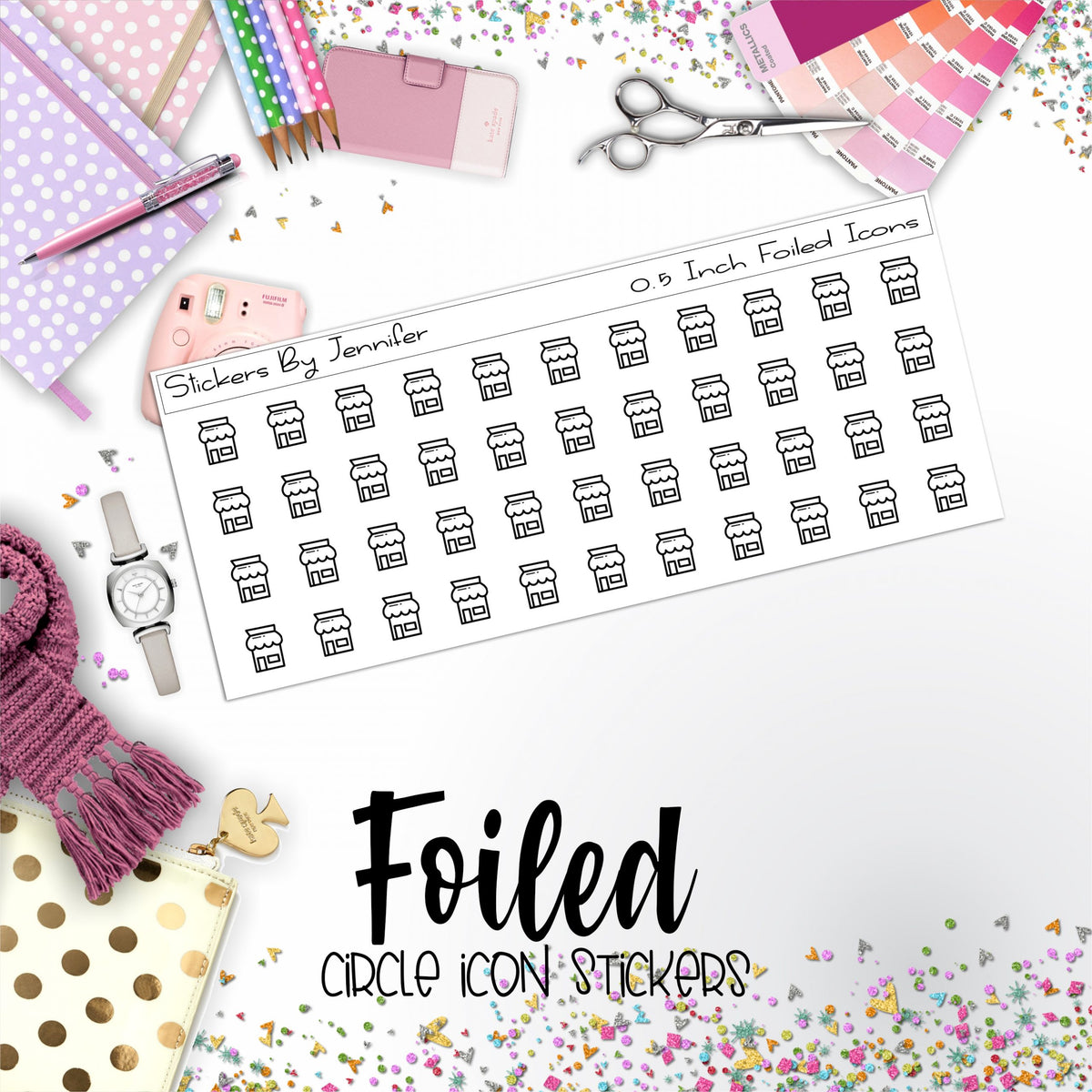 Store P-117 Functional Icons Sticker Sheet