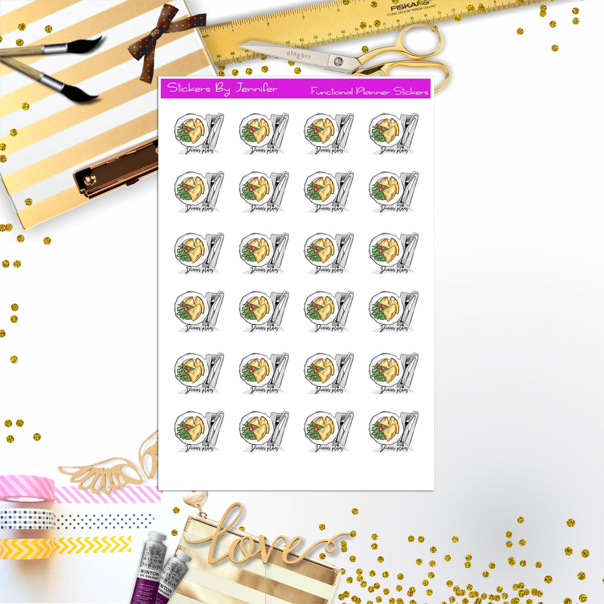 Dinner Plans Stickers, Planner Stickers, Journal Stickers, Functional Planner Stickers, Stationary Stickers