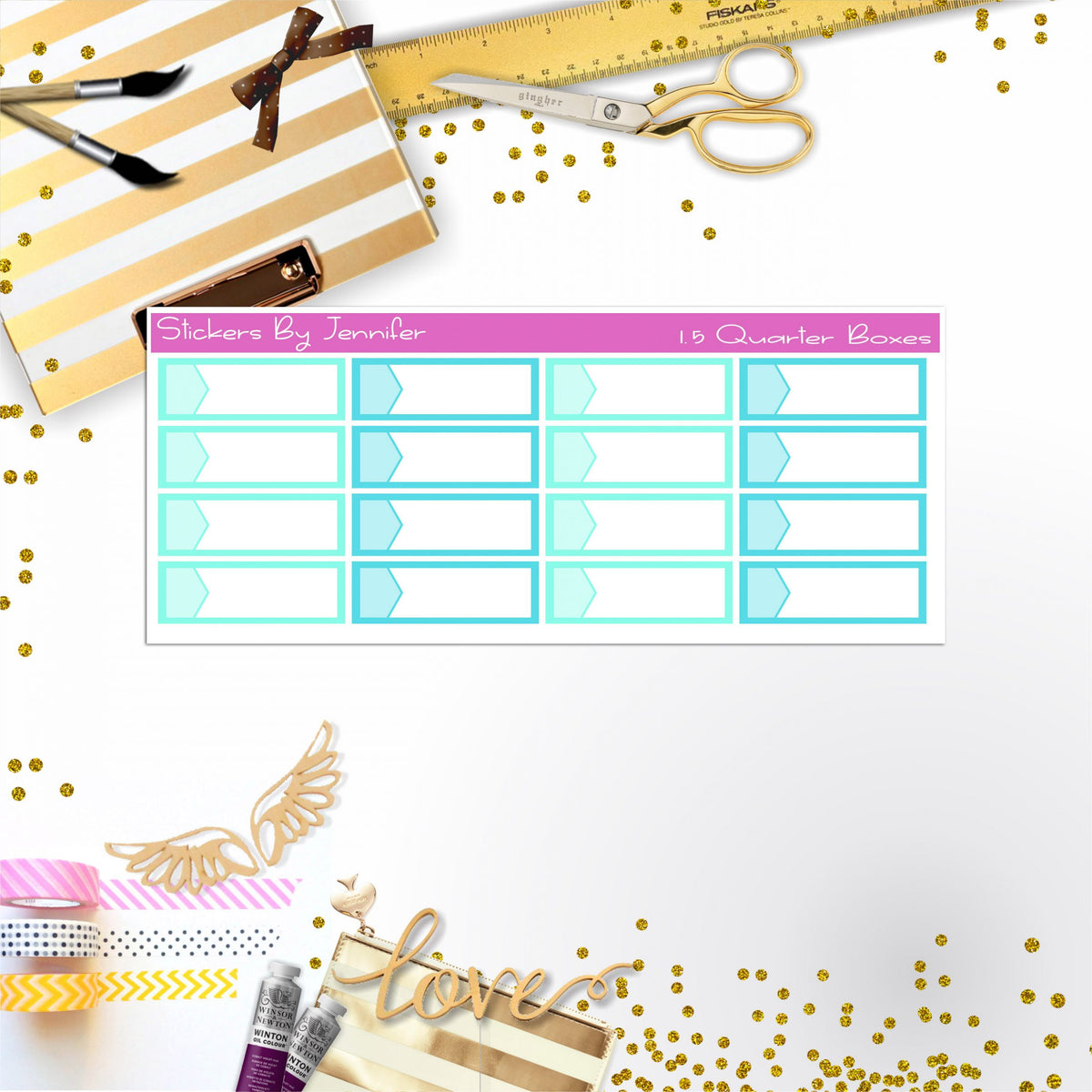 Quarter Boxes 012 Planner Stickers, Journal Stickers, Functional Planner Stickers, Stationary Stickers