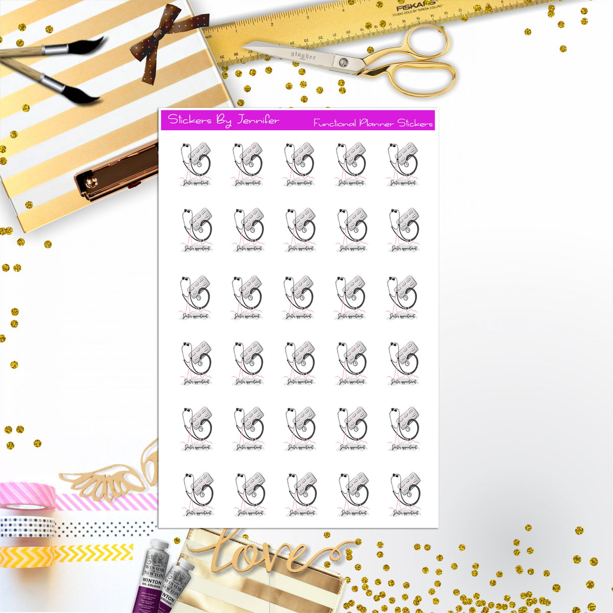 Doctor Appointment Stickers, Planner Stickers, Journal Stickers, Functional Planner Stickers, Stationary Stickers