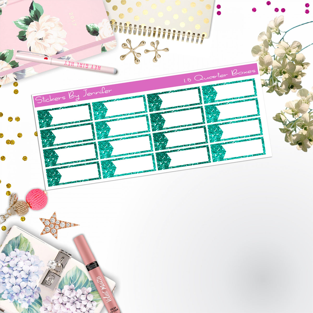 Quarter Boxes 013 Planner Stickers, Journal Stickers, Functional Planner Stickers, Stationary Stickers