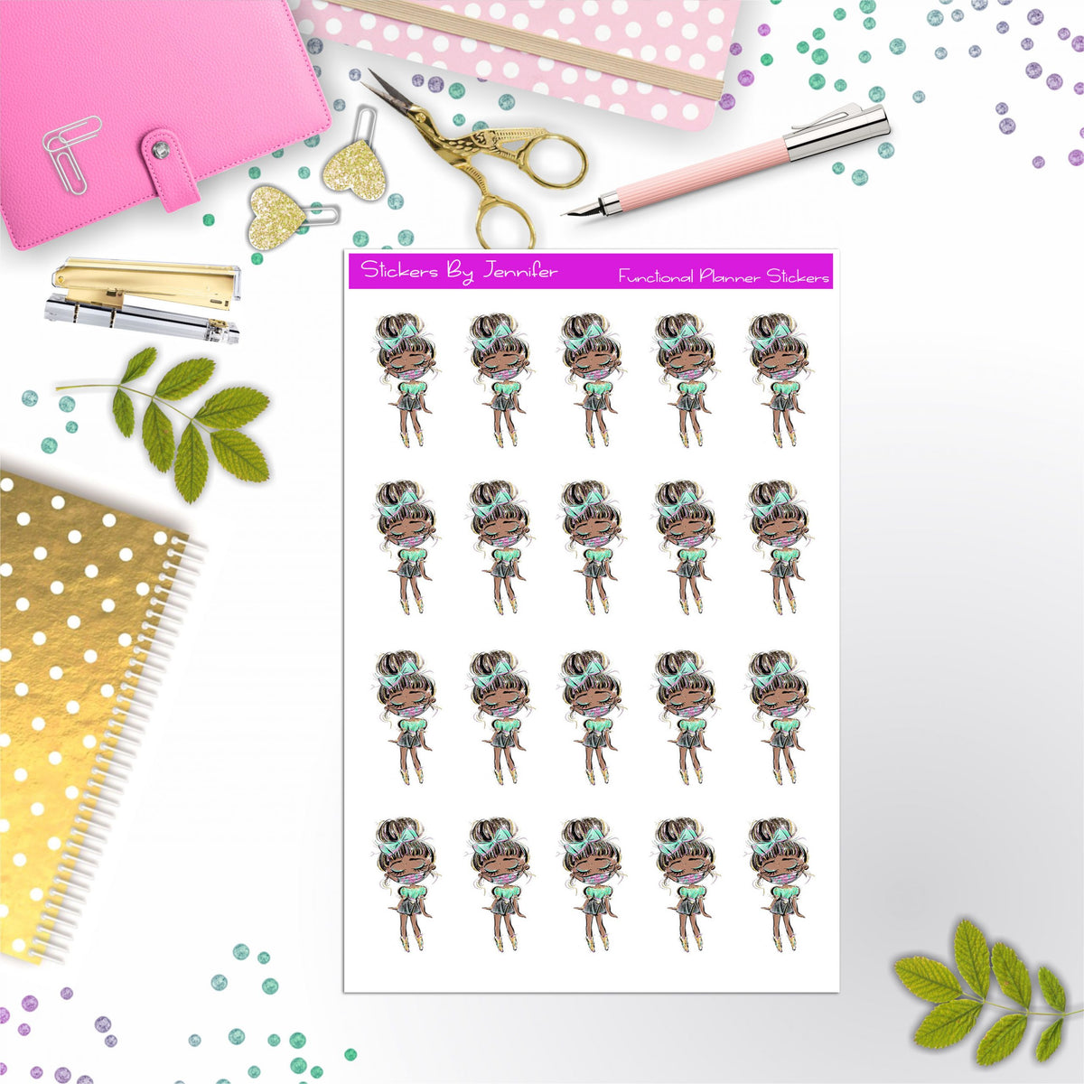 Face Mask Girl Planner Stickers, Bullet Journal Stickers, Functional Planner Stickers, Stationary Stickers