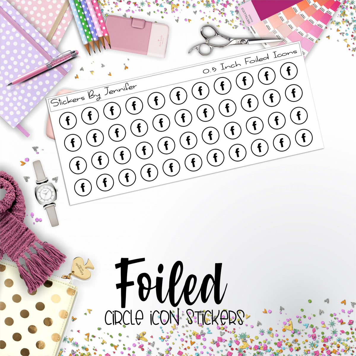 Facebook P-144 Functional Icons Sticker Sheet