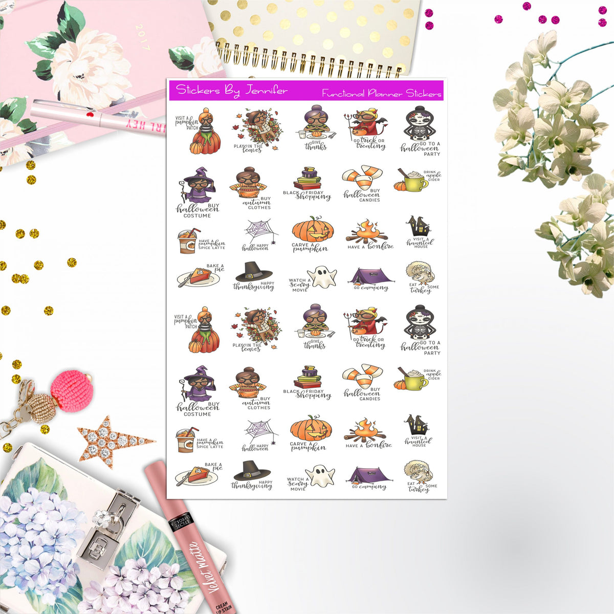 Fall Bucket List Stickers, Planner Stickers, Journal Stickers, Functional Planner Stickers, Stationary Stickers