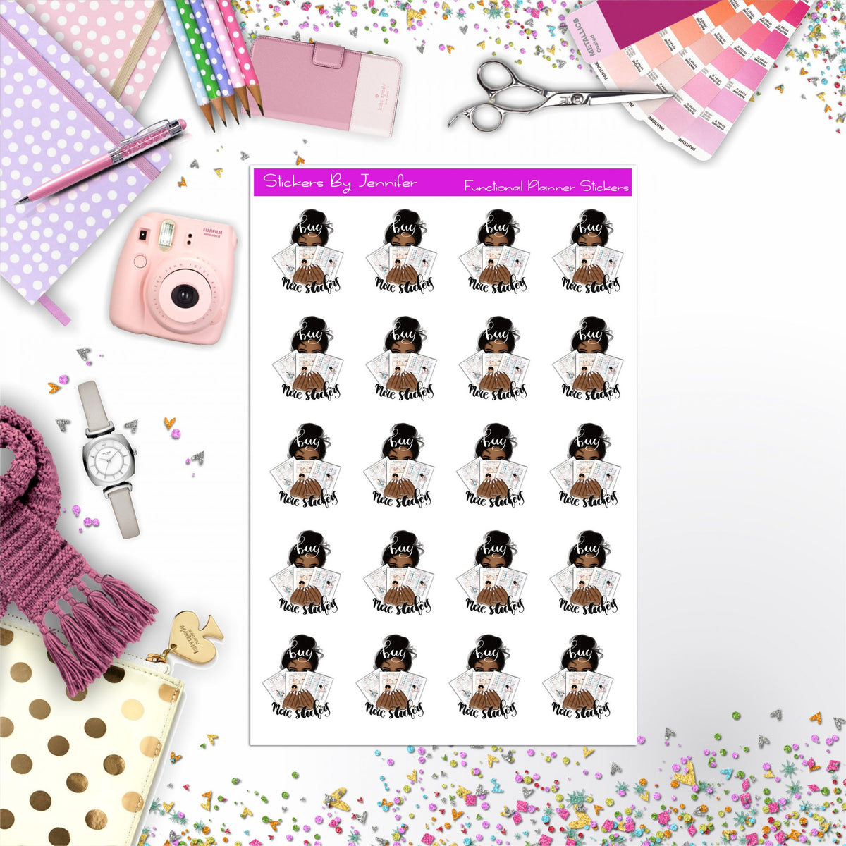 Buy More Stickers Icon Planner Stickers, Bullet Journal Stickers, Functional Planner Stickers, Stationary Stickers