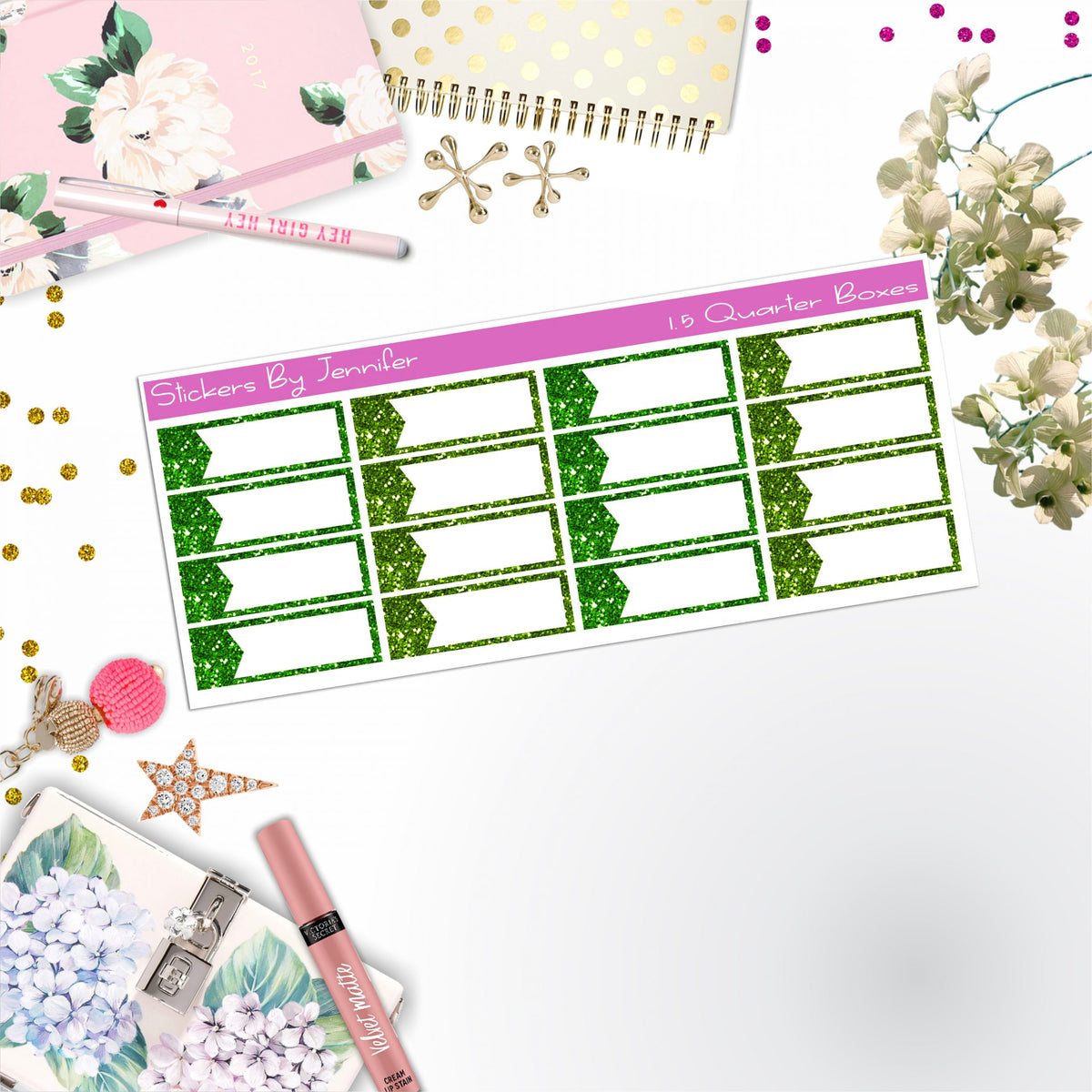 Quarter Boxes 017 Planner Stickers, Journal Stickers, Functional Planner Stickers, Stationary Stickers