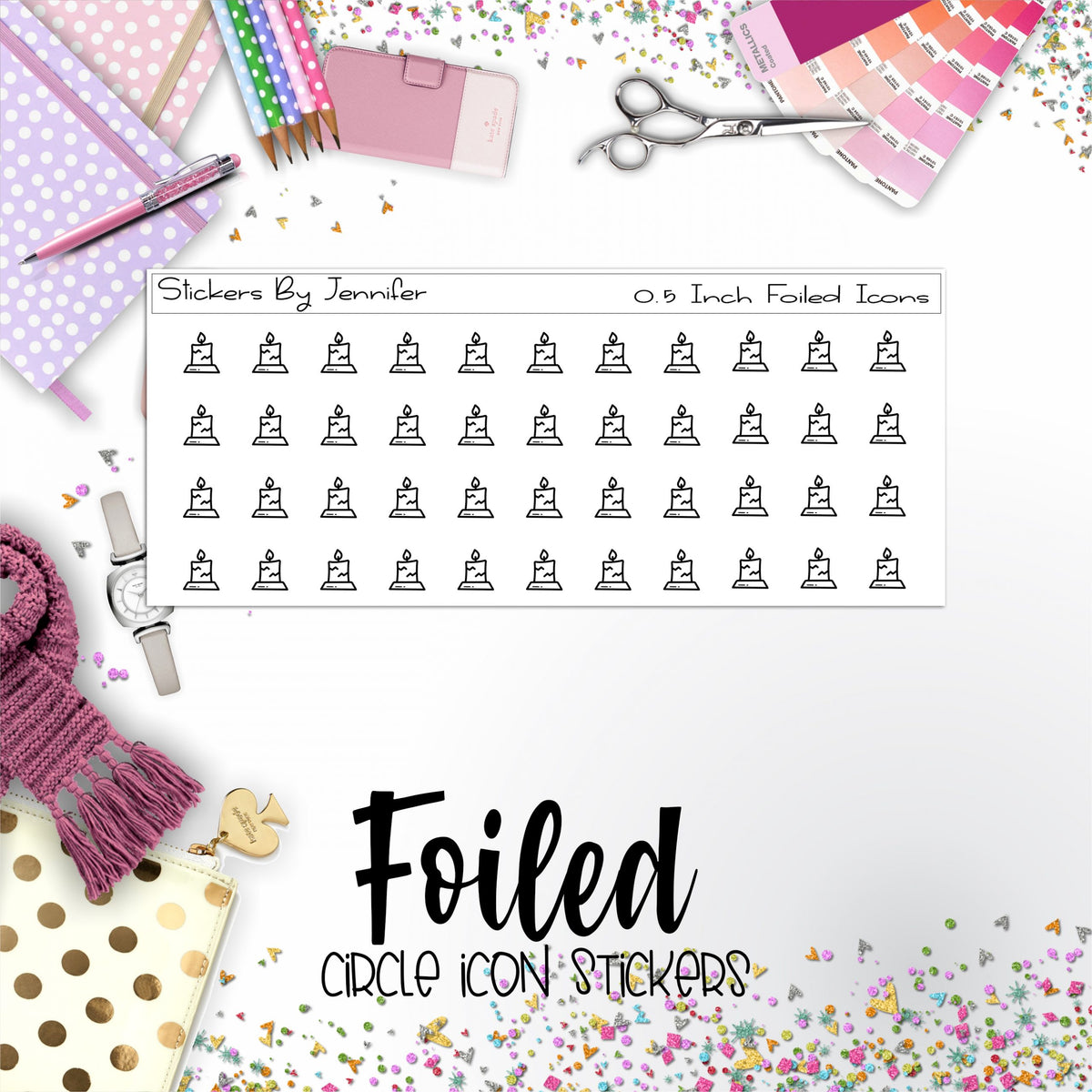 Candle P-185 Functional Icons Sticker Sheet