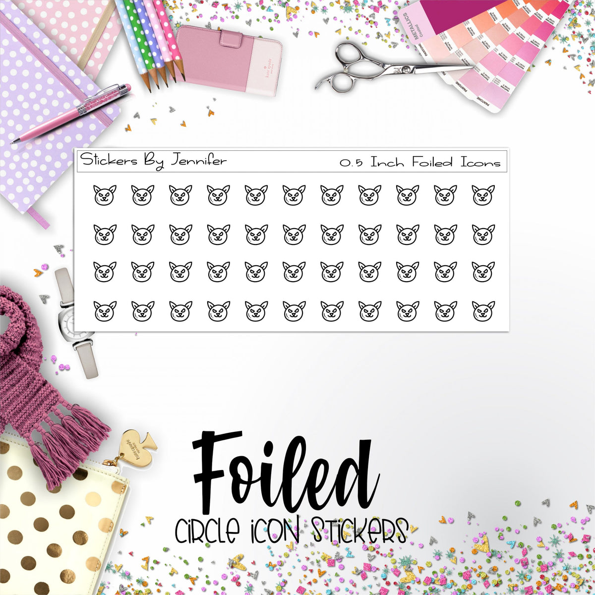 Cat P-186 Functional Icons Sticker Sheet