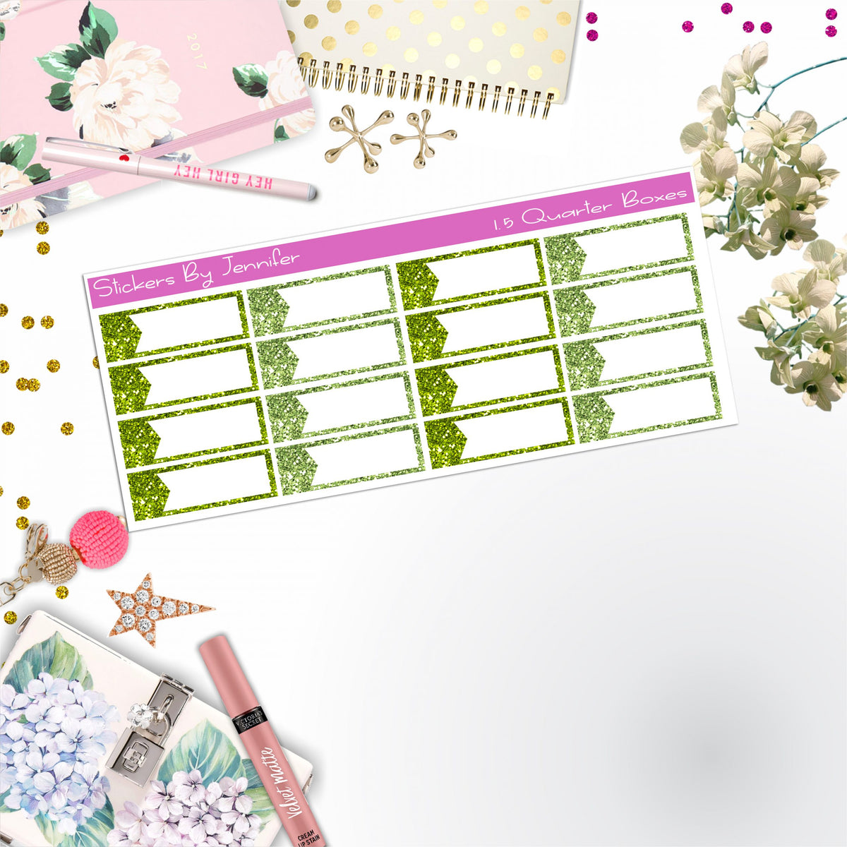 Quarter Boxes 019 Planner Stickers, Journal Stickers, Functional Planner Stickers, Stationary Stickers