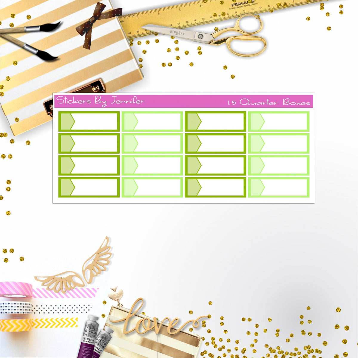 Quarter Boxes 019 Planner Stickers, Journal Stickers, Functional Planner Stickers, Stationary Stickers