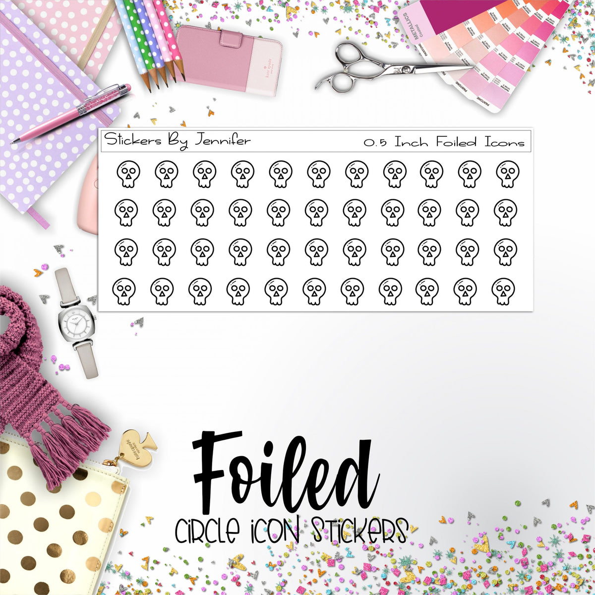 Skeleton P-190 Functional Icons Sticker Sheet