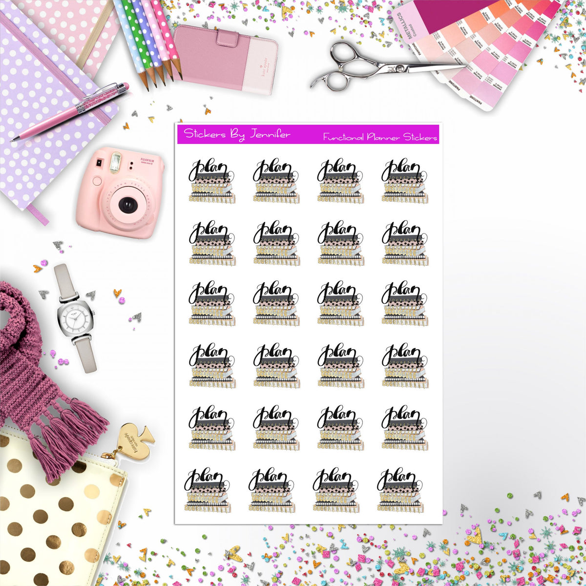 Plan Icon Planner Stickers, Bullet Journal Stickers, Functional Planner Stickers, Stationary Stickers