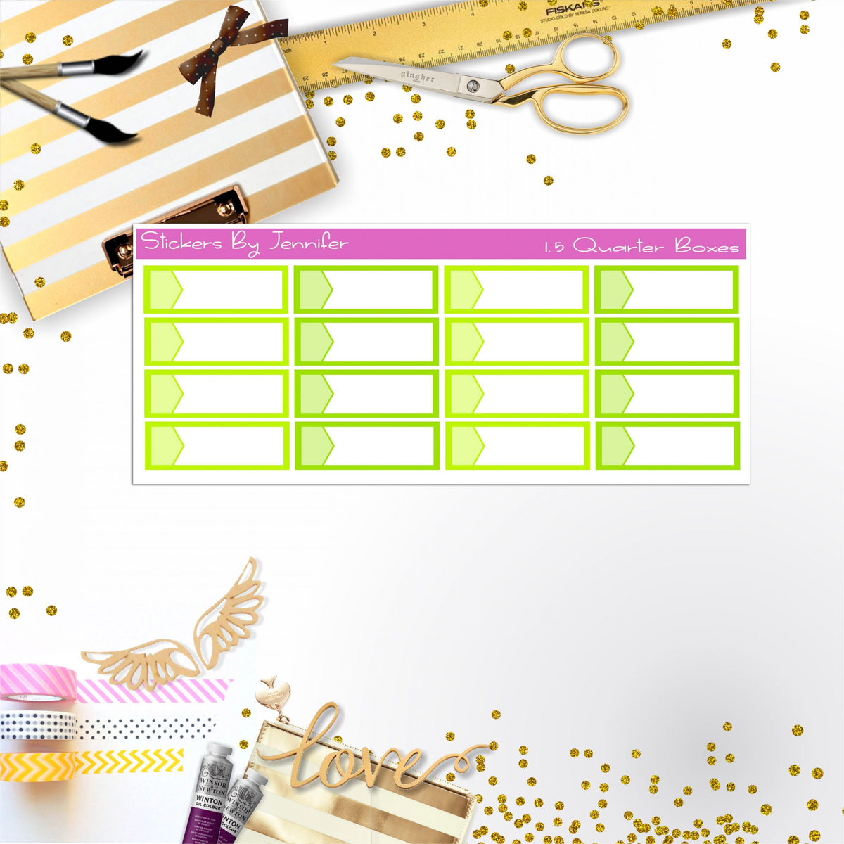Quarter Boxes 020 Planner Stickers, Journal Stickers, Functional Planner Stickers, Stationary Stickers