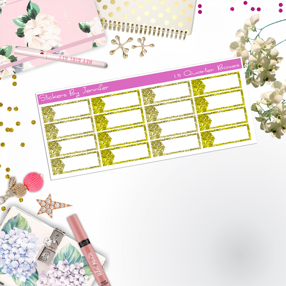 Quarter Boxes 022 Planner Stickers, Journal Stickers, Functional Planner Stickers, Stationary Stickers