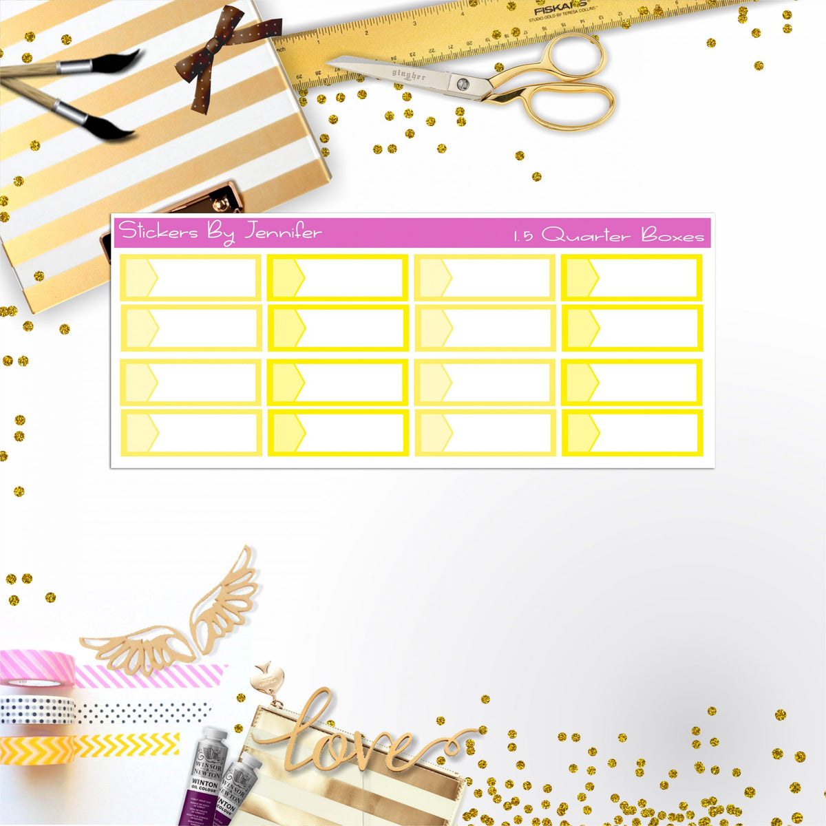 Quarter Boxes 022 Planner Stickers, Journal Stickers, Functional Planner Stickers, Stationary Stickers
