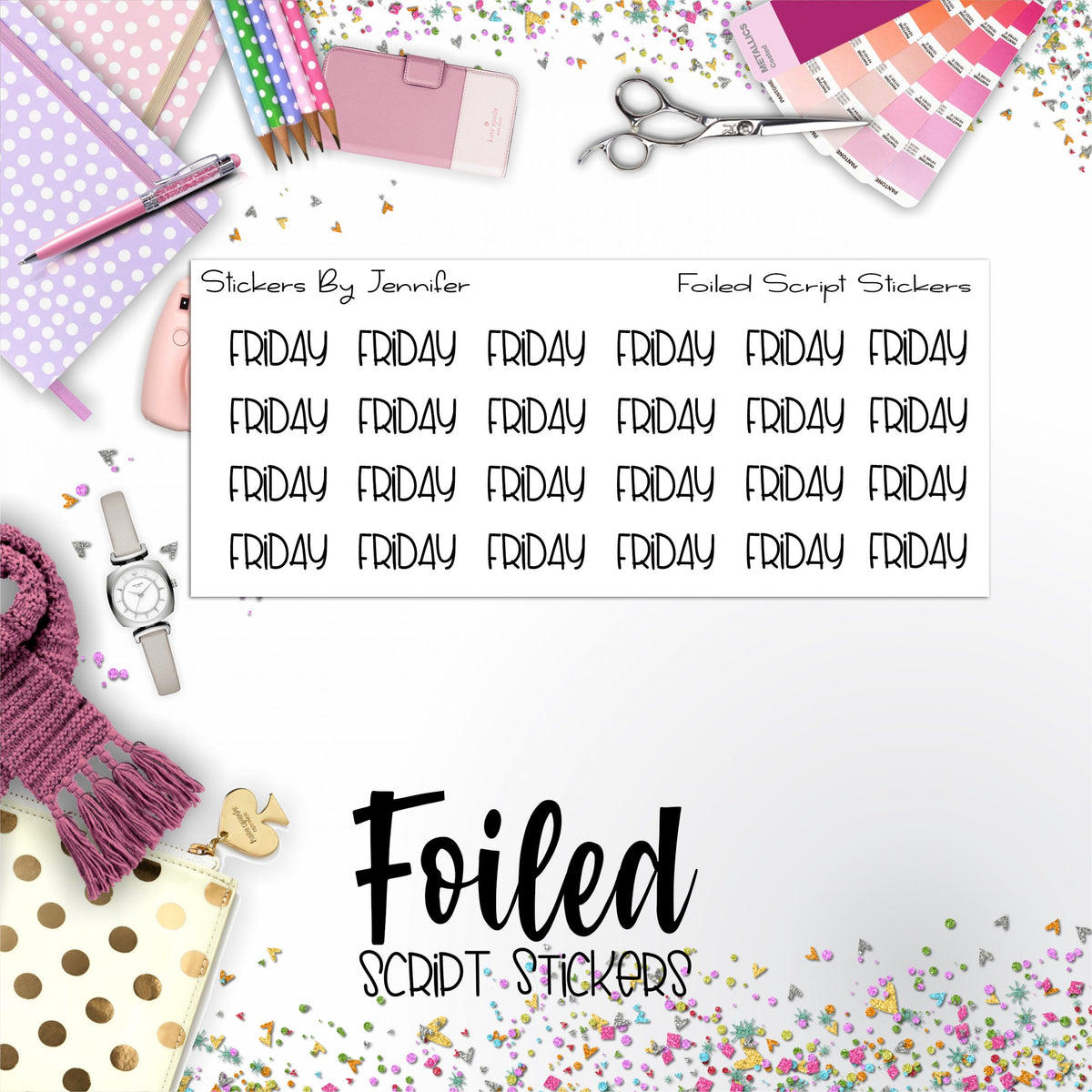 Friday P-221 Functional Script Sticker Sheet