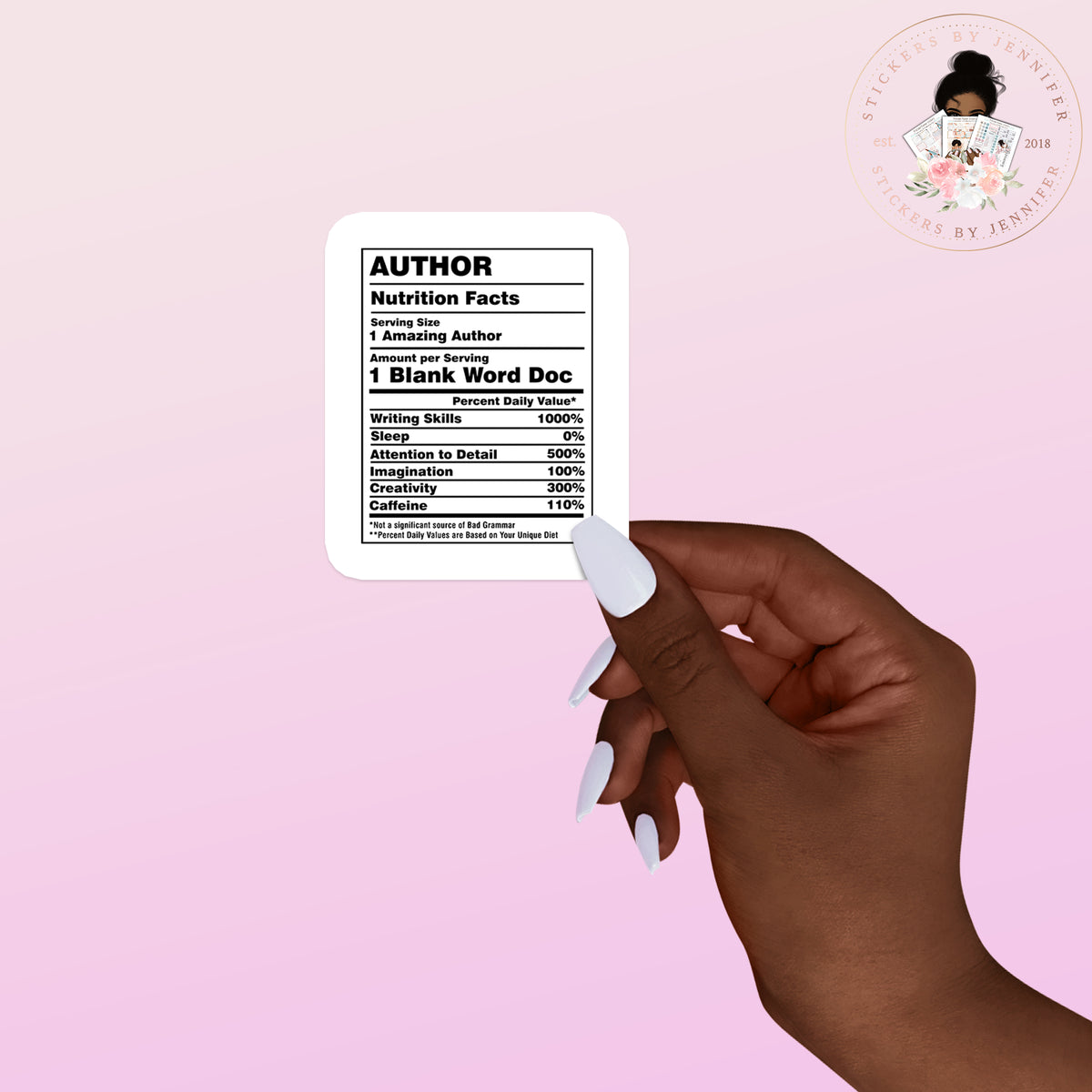Author Facts Vinyl Sticker