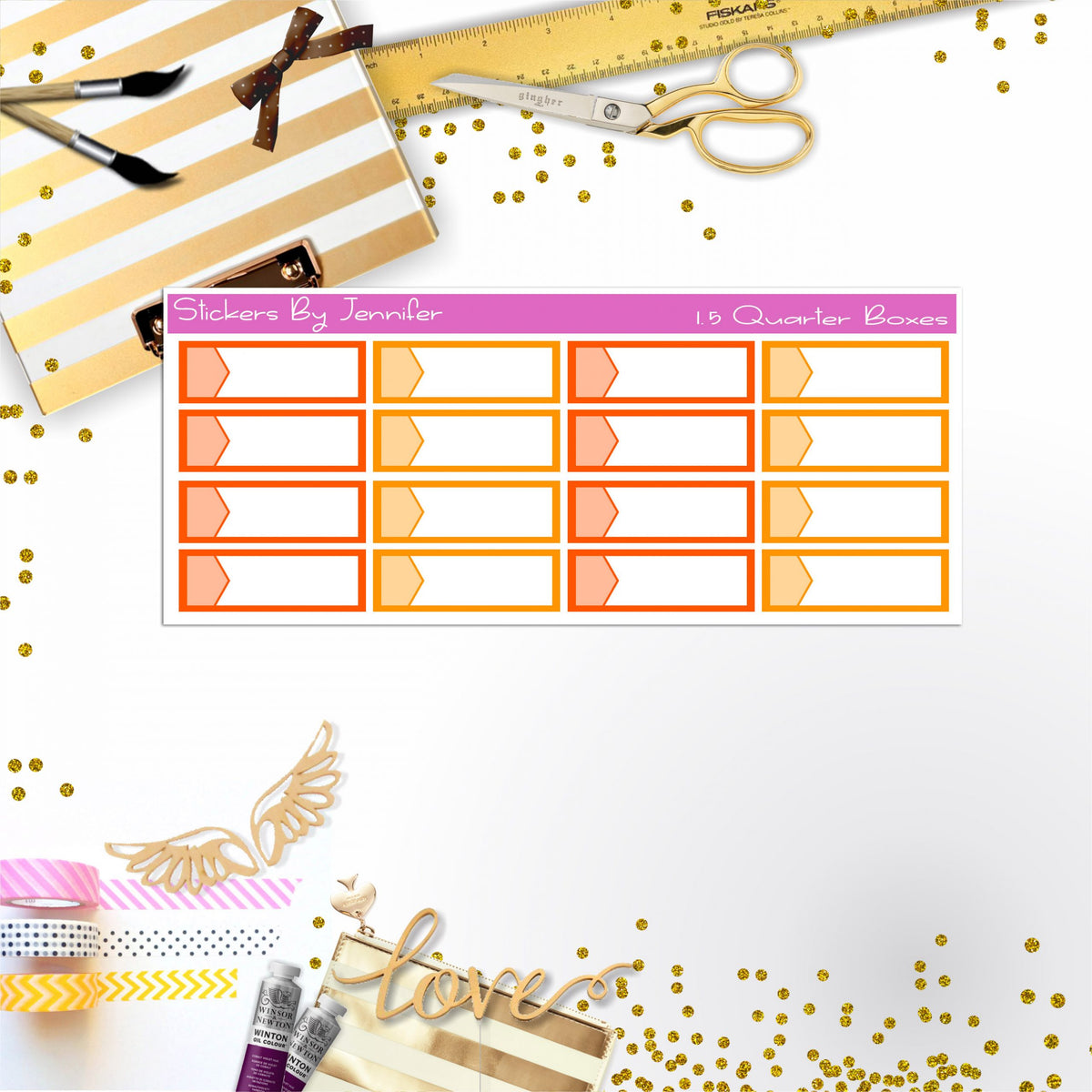 Quarter Boxes 023 Planner Stickers, Journal Stickers, Functional Planner Stickers, Stationary Stickers