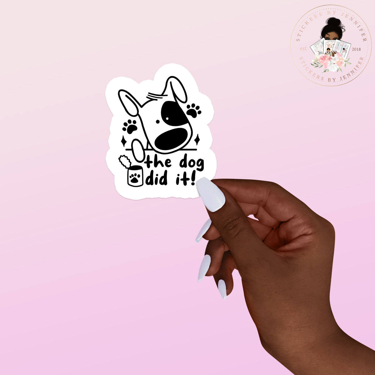 The Dog Did It Vinyl Sticker