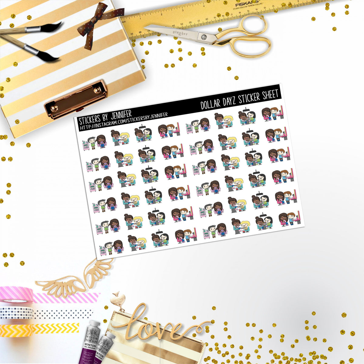 Deco Mini DD025, Planner Stickers, Bullet Journal, Functional Planner Stickers, Stationary Stickers