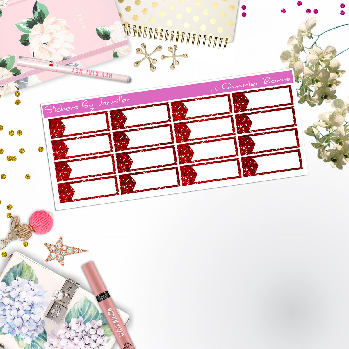 Quarter Boxes 027 Planner Stickers, Journal Stickers, Functional Planner Stickers, Stationary Stickers