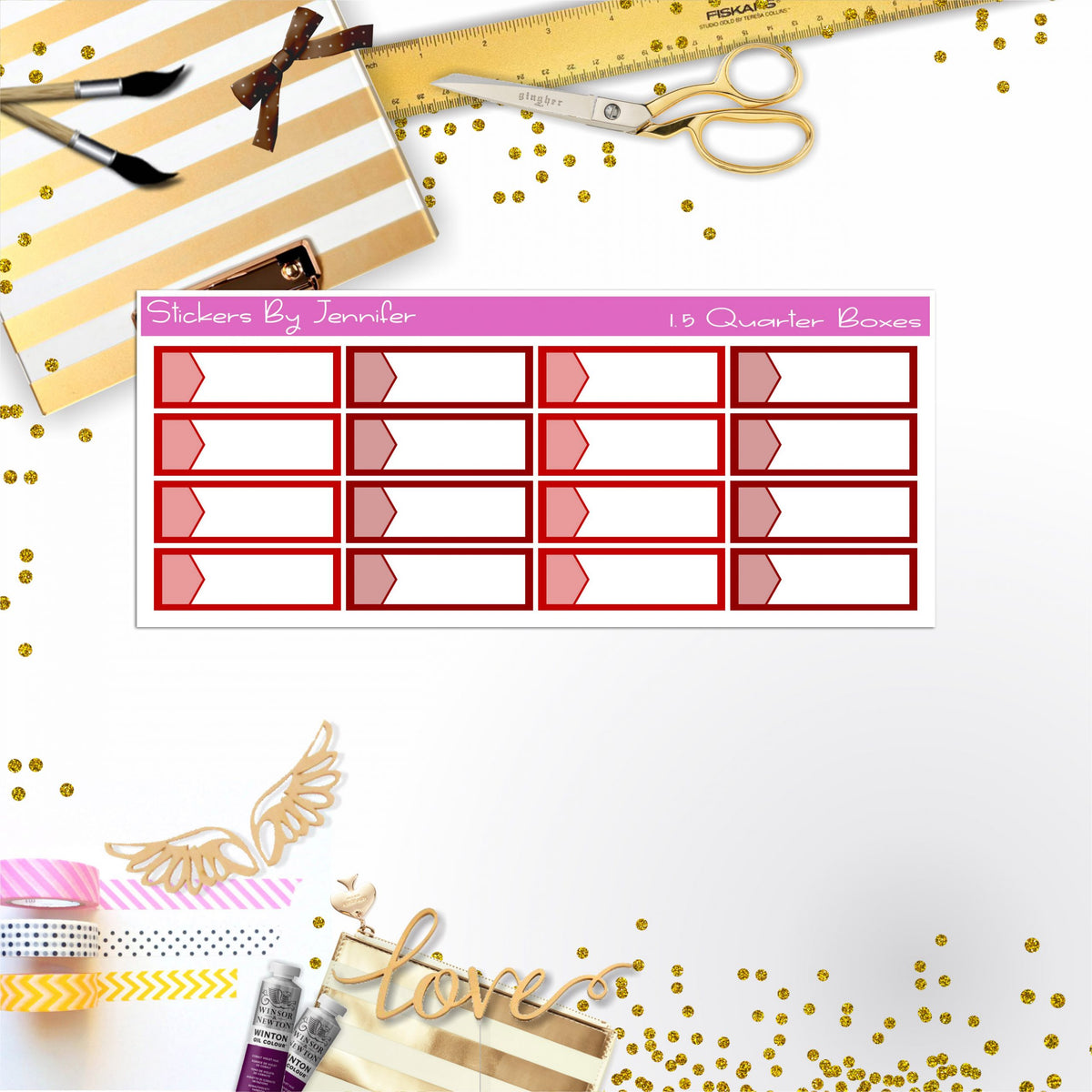 Quarter Boxes 027 Planner Stickers, Journal Stickers, Functional Planner Stickers, Stationary Stickers