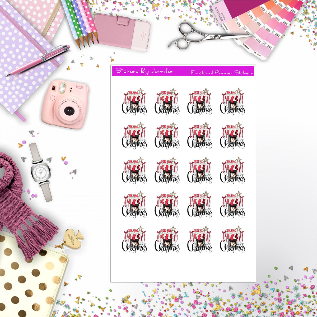 Christmas Icon Planner Stickers, Bullet Journal Stickers, Functional Planner Stickers, Stationary Stickers