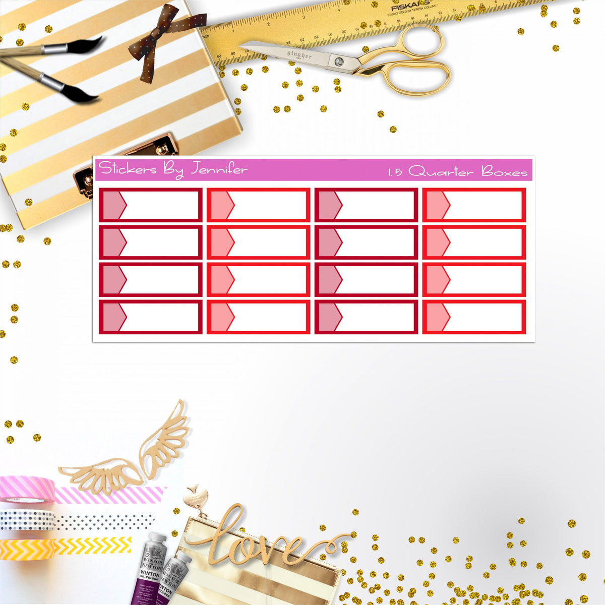 Quarter Boxes 029 Planner Stickers, Journal Stickers, Functional Planner Stickers, Stationary Stickers