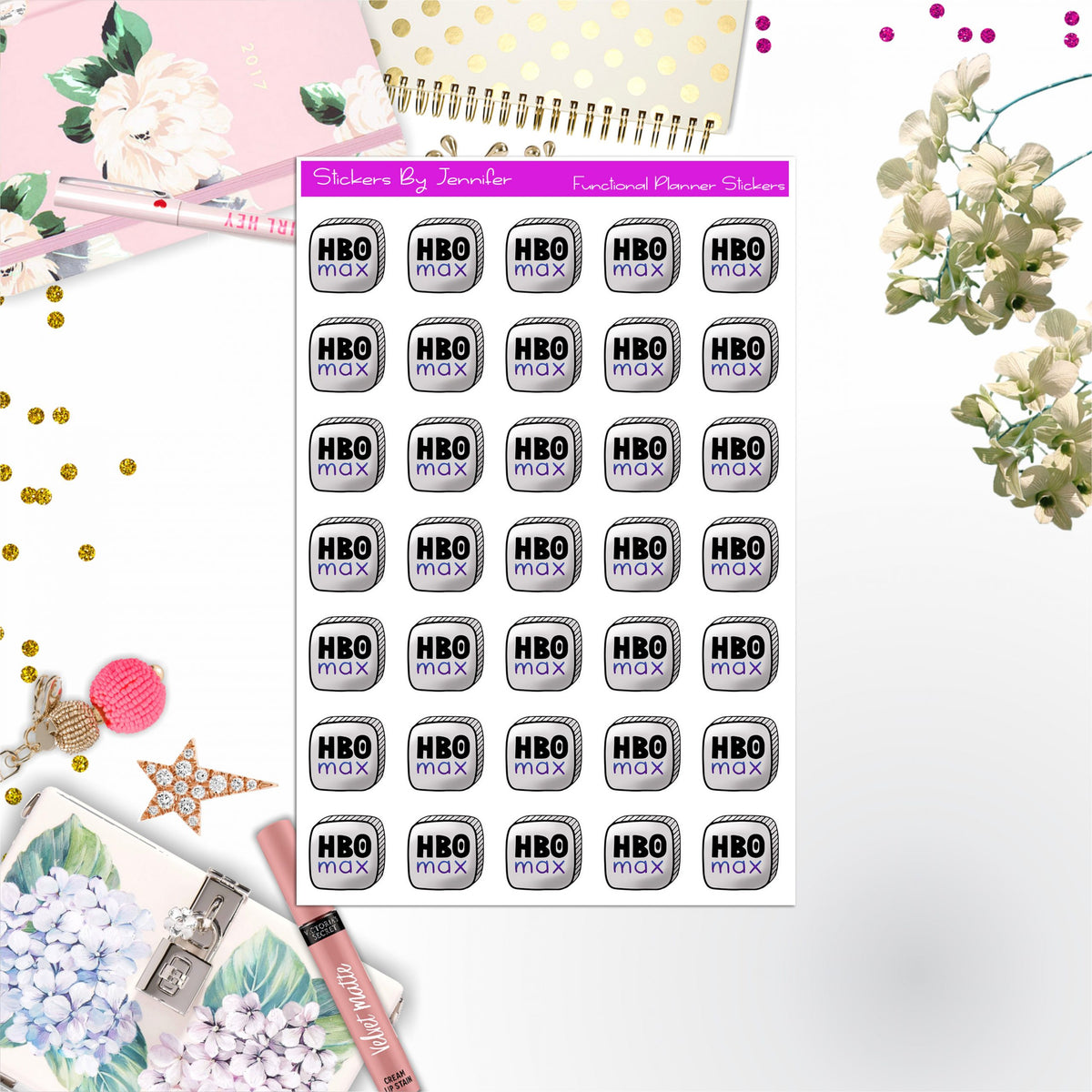 HBO Max Stickers, Planner Stickers, Journal Stickers, Functional Planner Stickers, Stationary Stickers