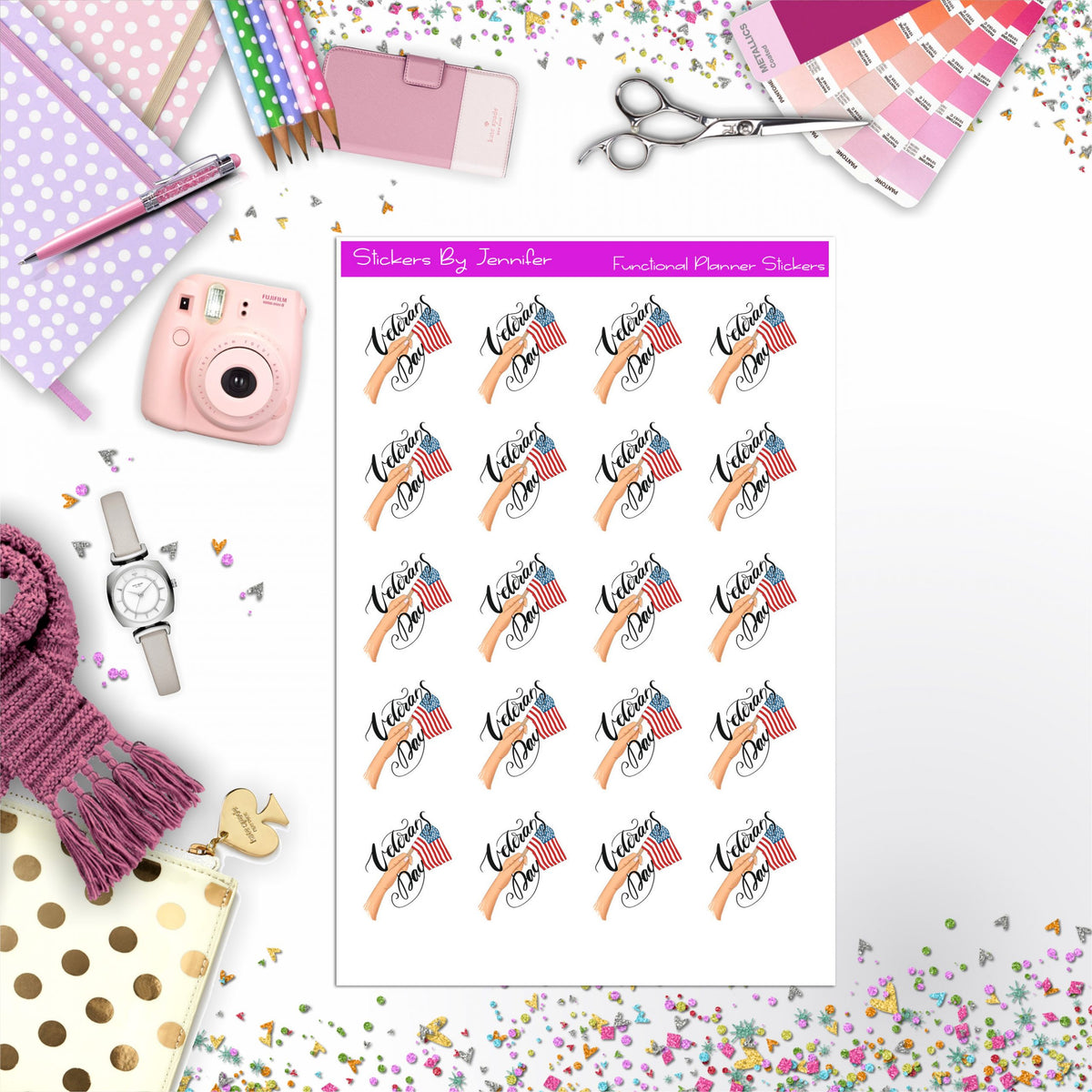 Veterans Day Icon Planner Stickers, Bullet Journal Stickers, Functional Planner Stickers, Stationary Stickers