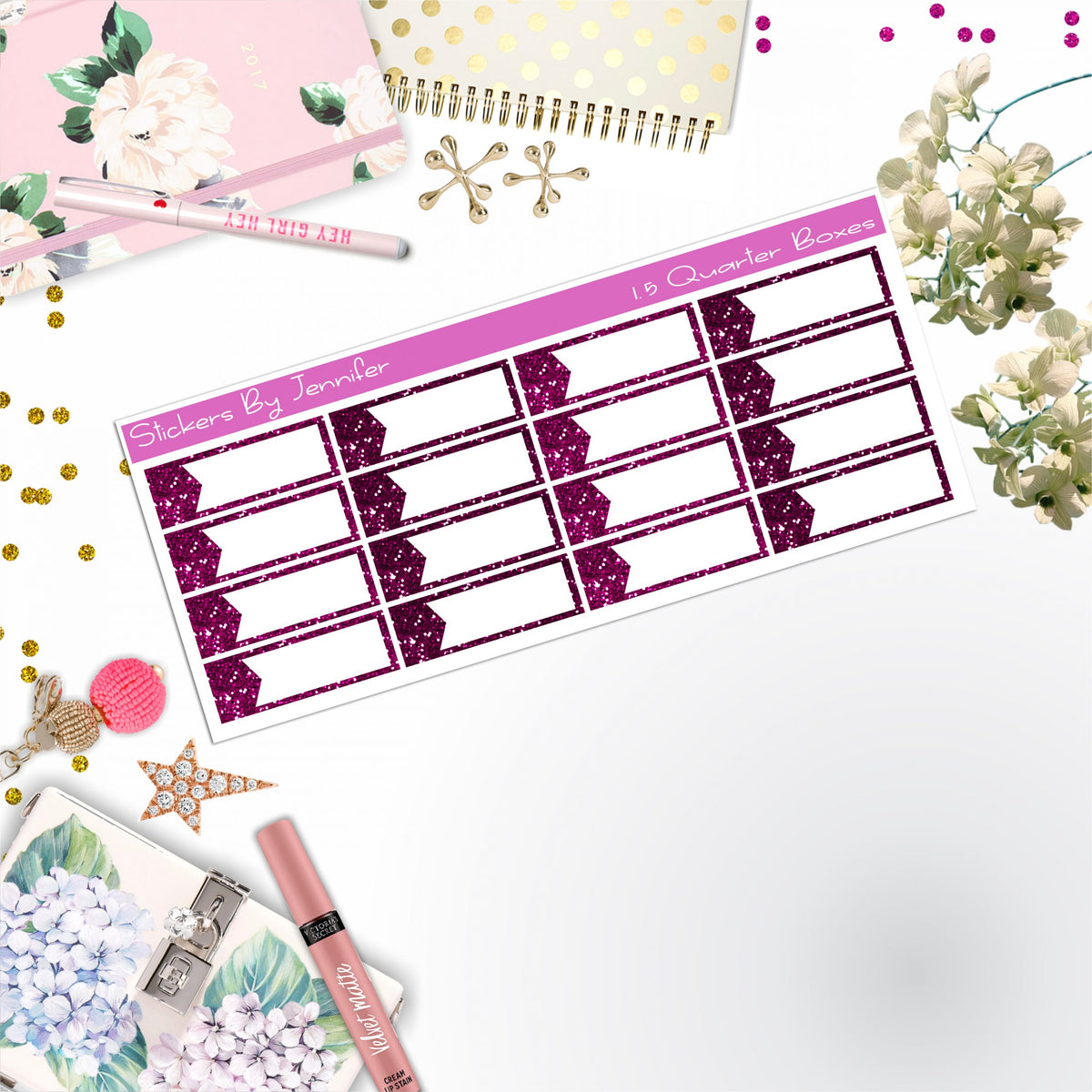 Quarter Boxes 031 Planner Stickers, Journal Stickers, Functional Planner Stickers, Stationary Stickers