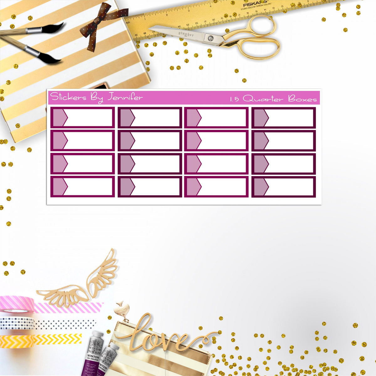 Quarter Boxes 031 Planner Stickers, Journal Stickers, Functional Planner Stickers, Stationary Stickers