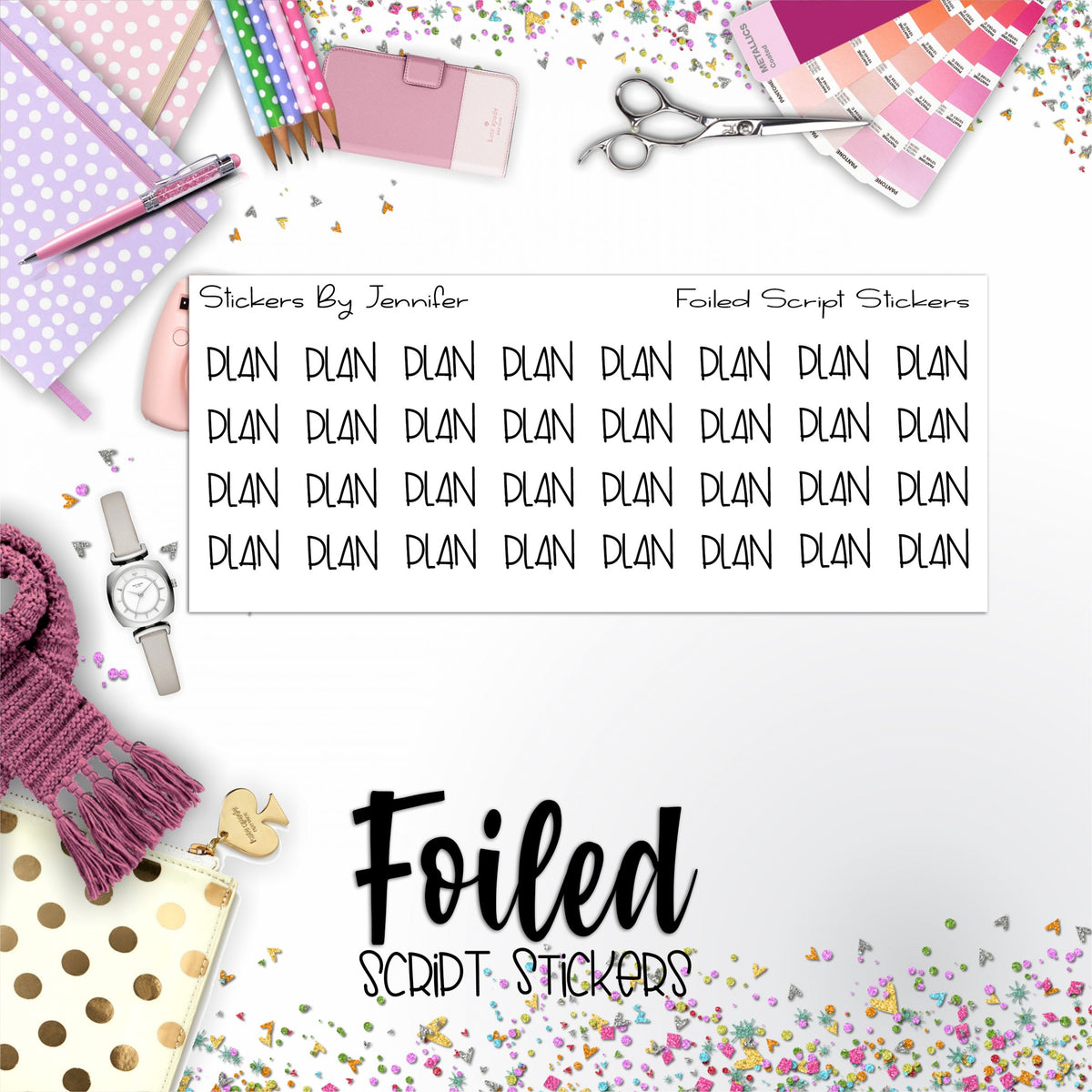 Plan P-314 Functional Script Sticker Sheet