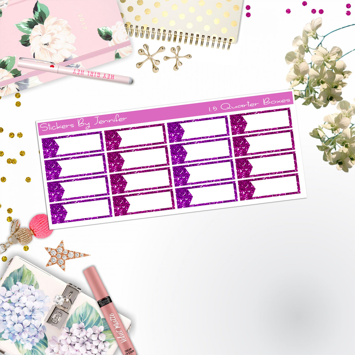 Quarter Boxes 032 Planner Stickers, Journal Stickers, Functional Planner Stickers, Stationary Stickers