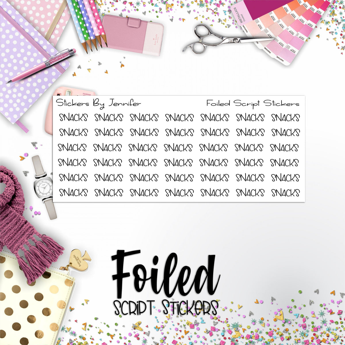 Snacks P-351 Functional Script Sticker Sheet