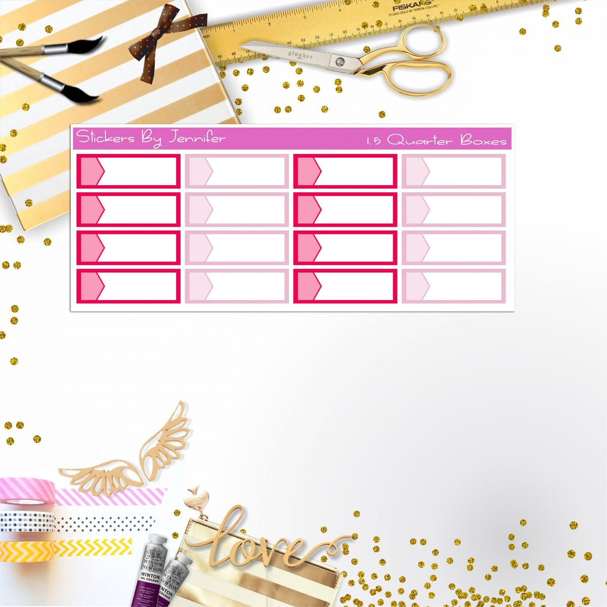 Quarter Boxes 037 Planner Stickers, Journal Stickers, Functional Planner Stickers, Stationary Stickers