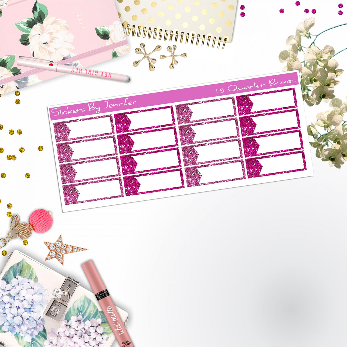 Quarter Boxes 038 Planner Stickers, Journal Stickers, Functional Planner Stickers, Stationary Stickers