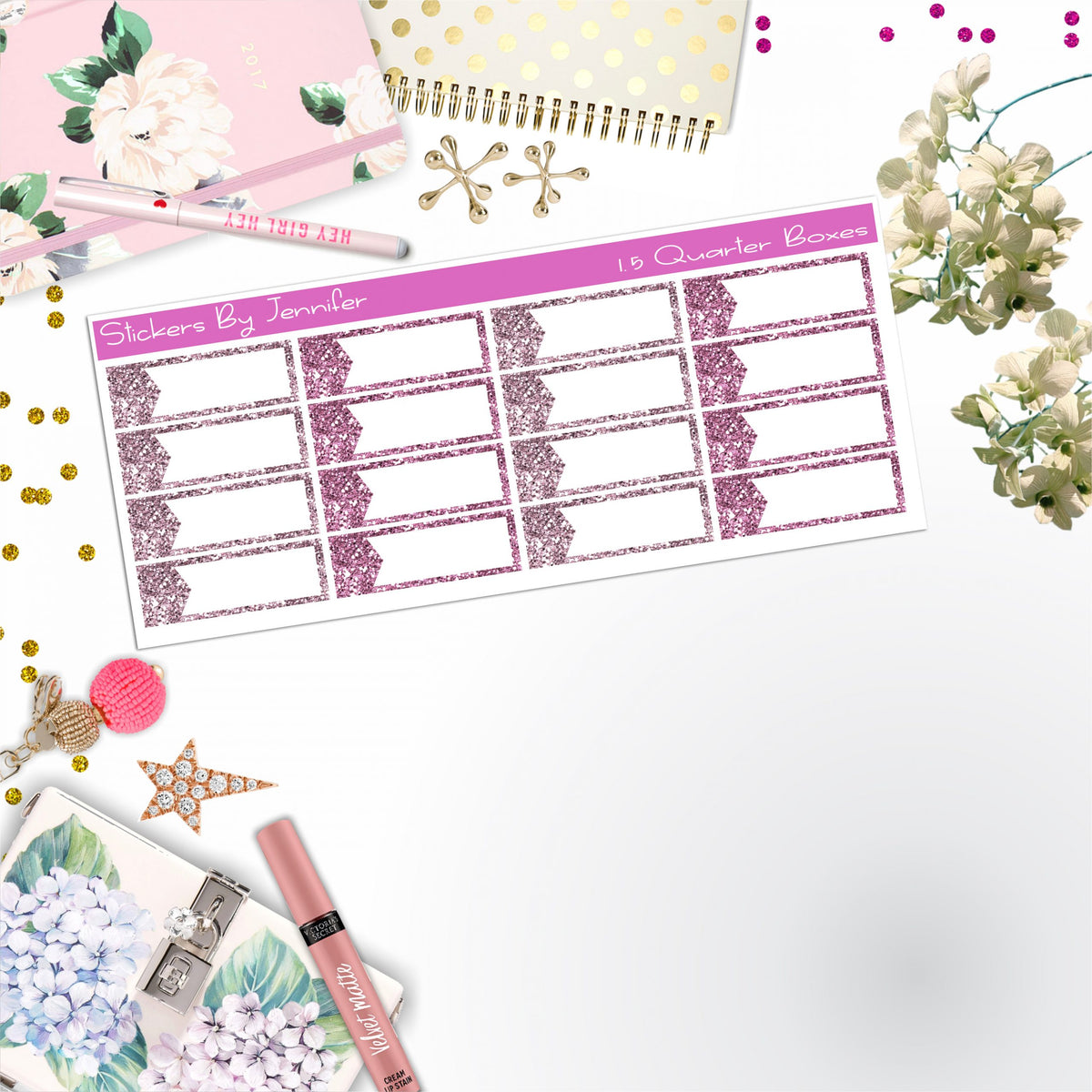 Quarter Boxes 039 Planner Stickers, Journal Stickers, Functional Planner Stickers, Stationary Stickers