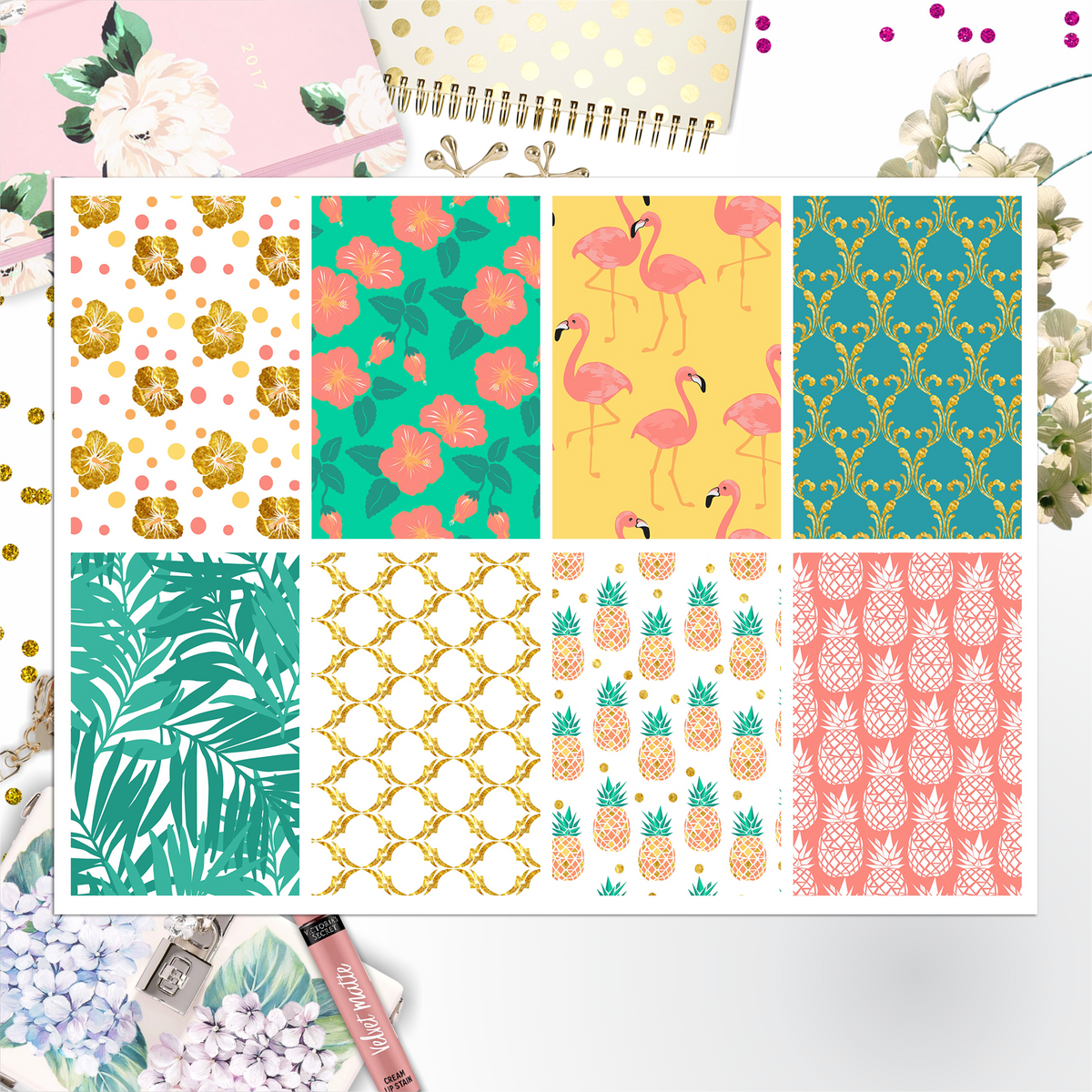 Summer Flamingo Full Box Big Happy Planner, Erin Condren, Classic Happy Planner