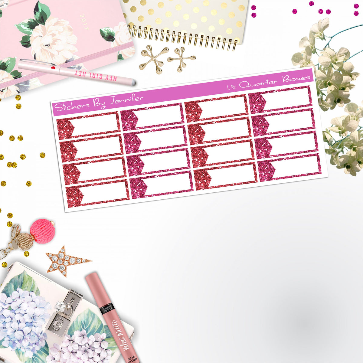 Quarter Boxes 041 Planner Stickers, Journal Stickers, Functional Planner Stickers, Stationary Stickers