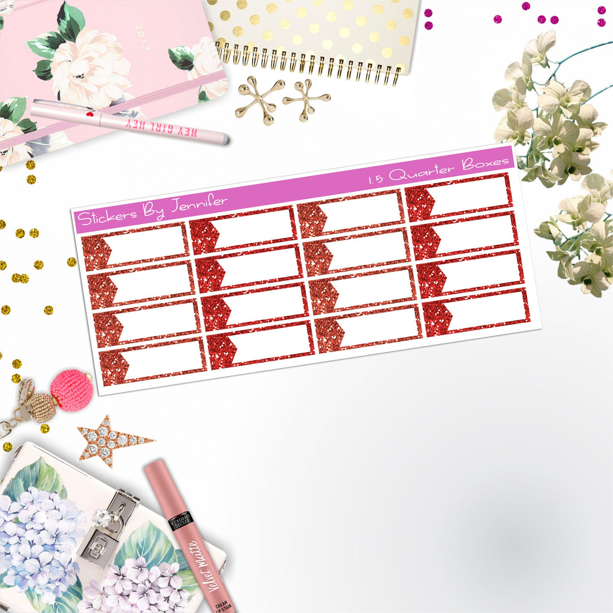 Quarter Boxes 042 Planner Stickers, Journal Stickers, Functional Planner Stickers, Stationary Stickers