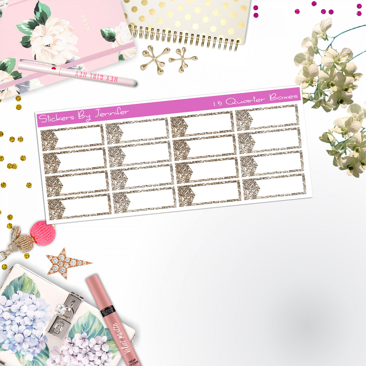 Quarter Boxes 046 Planner Stickers, Journal Stickers, Functional Planner Stickers, Stationary Stickers